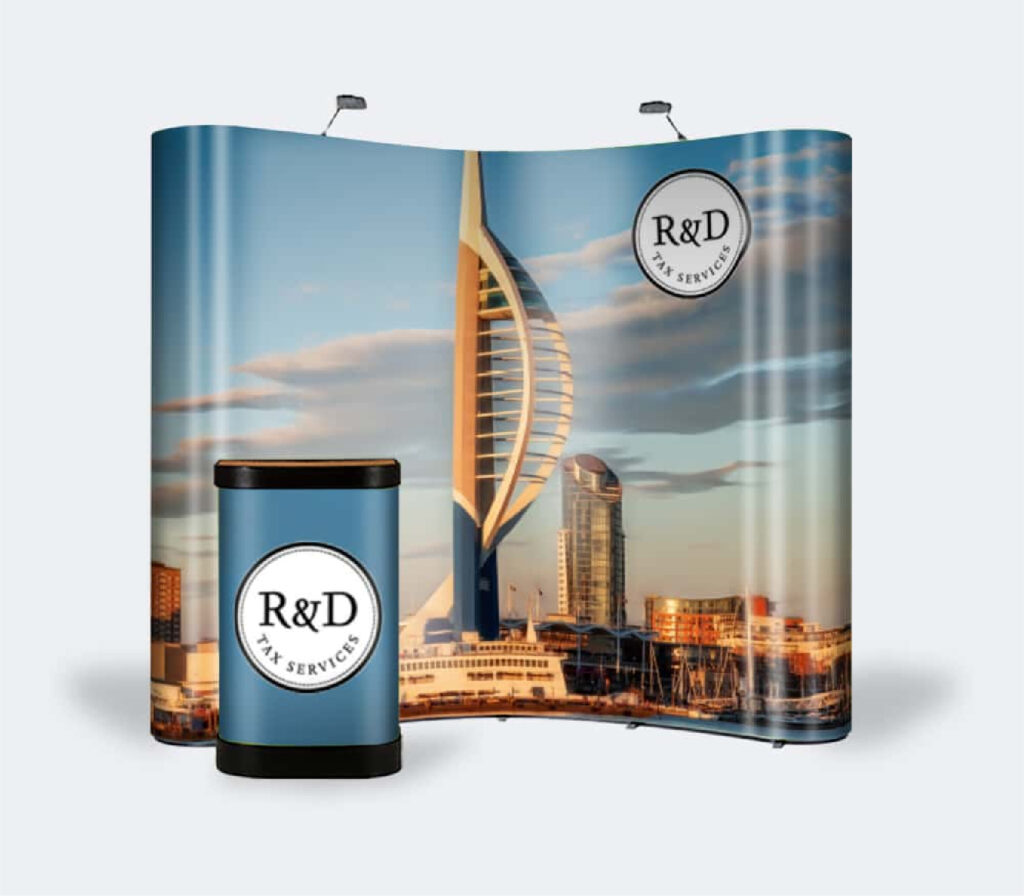 curved pop up banner