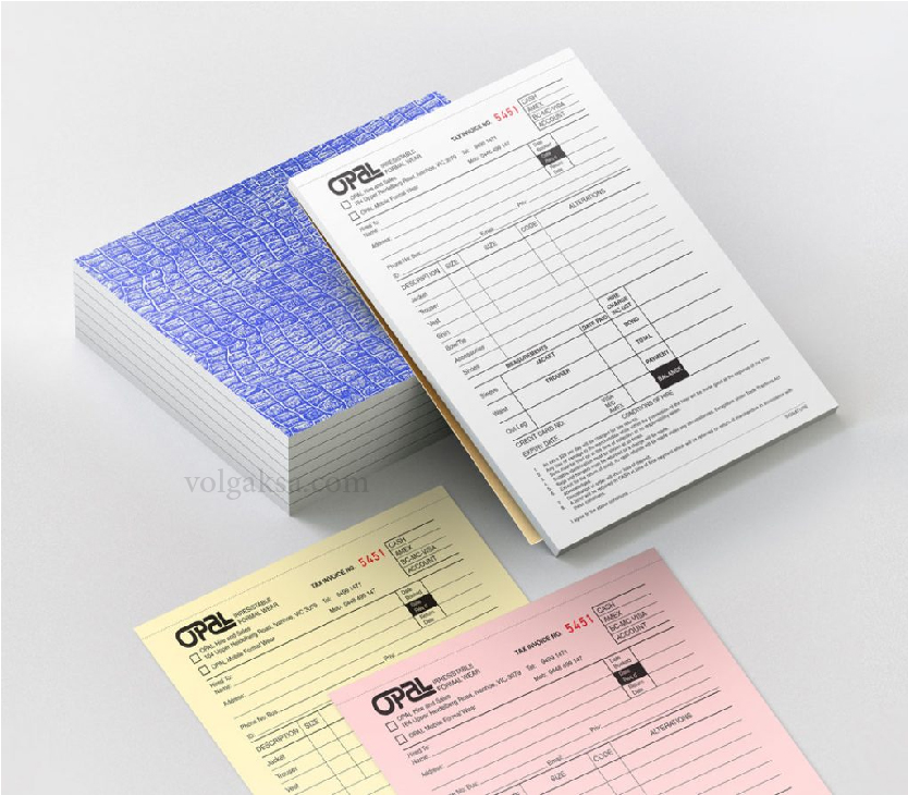 customized invoice book printing