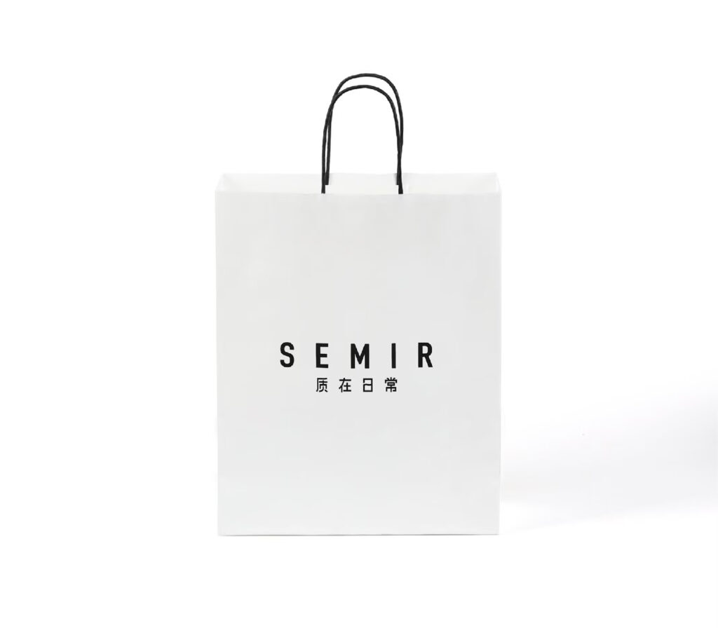 white kraft bag with custom printing