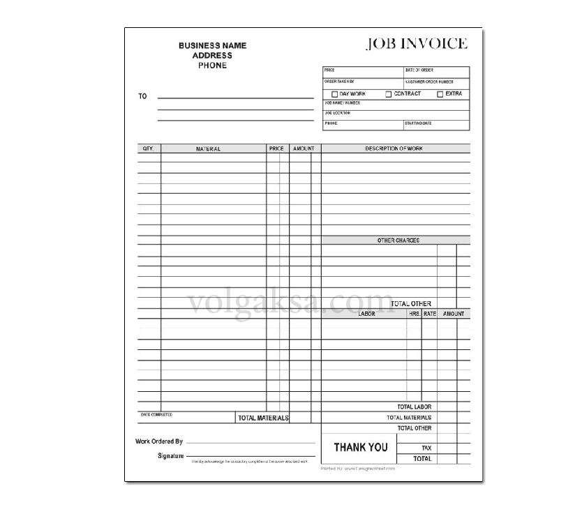 work order form